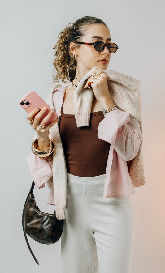 Camisa Juli listrada rosa