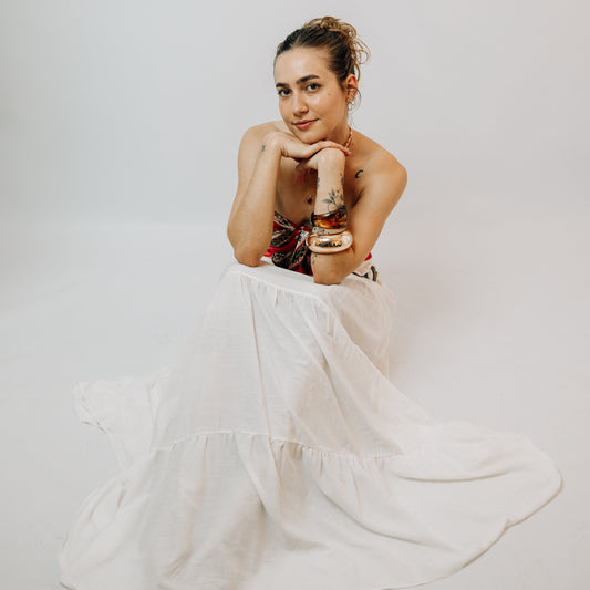 Saia Longa com babados